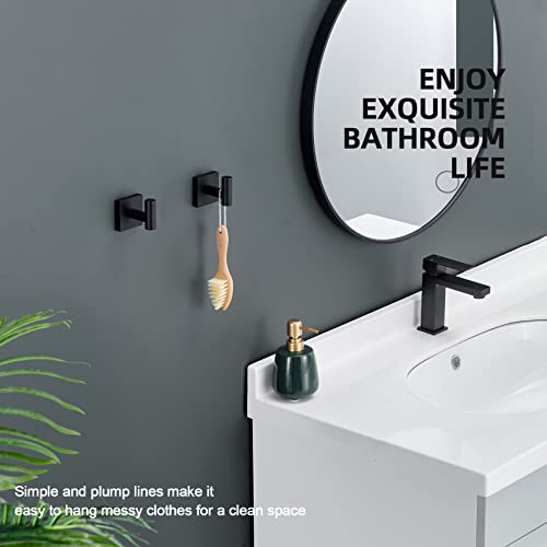 KOKOSIRI Robe Hook Bathroom Towel Coat Hooks Matte Black for Bath Kitchen Wall 2 Pack Stainless Steel B1013BK-P2 - color: Matte Black, size: 2 Pack