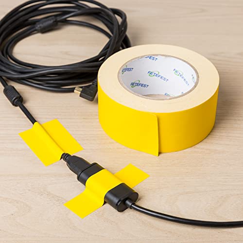 Gaffers Tape Yellow Heavy Duty, 2" by 30 Yards, Professional Grade Gaffer Tape, Non-Reflective, No Residue, Hand Tear, Self-Adhesive, Multiple Purposes (Yellow, 2 inches x 30 Yards) - color: 2" Yellow (1 Roll)