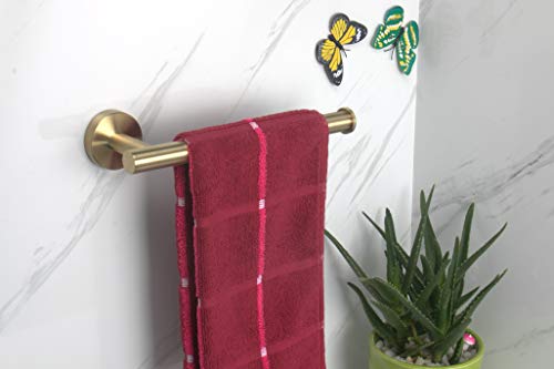 TocTen Hand Towel Holder/Towel Ring - Thicken SUS304 Stainless Steel Bathroom Hand Towel Bar, 9Inch Heavy Duty Wall Mounted Towel Rack Hanger (Brushed Gold) - color: Gold, size: 9 In-Round