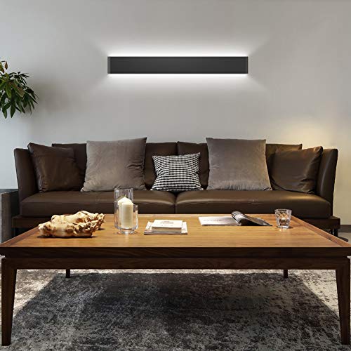 Aipsun 43.3in/40W Modern Black Vanity Light Fixtures LED Black Bathroom Wall Light Up and Down Bathroom Lighting Fixtures White Light 5000K - color: White Light Black, size: 43.3 inch, style: 5000K