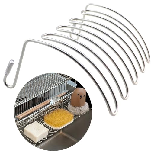4.7 Inch Length 201 Stainless Steel Wall Mounted Dish Rack for Storing Cloths Sponges Soap Combs
