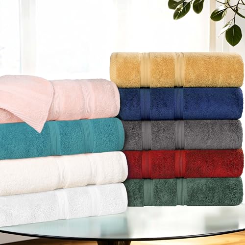 Superior 6-Piece Cotton Towel Set, Soft Plush Essential Towels, Bathroom Decor, Shower, Gym, Spa, Salon, Resort, Airbnb, Includes 2 Hand, 2 Face, and 2 Bath Towels, Smart Dry Collection, Grey