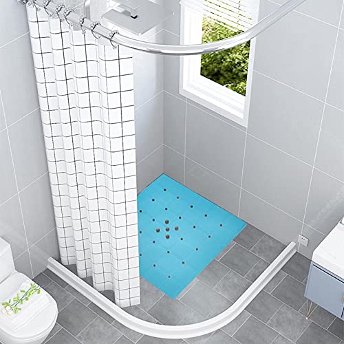 Webos Shower Mat for Textured Surface:Silicone Non Slip Shower Mat Without Suction Cups Foldable - Square Bath Mat for Reglazed Tub Textured Shower Floor (Blue, 21x21 Inches) - color: Blue