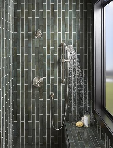 Gerber SteadyStyle 8-Spray Round Wall Bar Shower Kit with Hand Shower - color: Brushed Nickel
