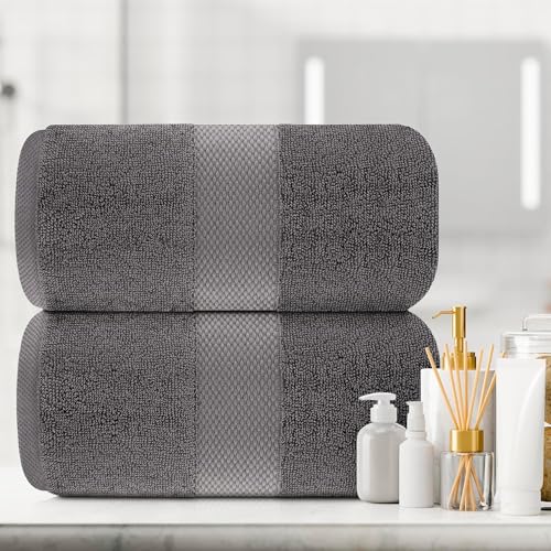 White Classic Luxury Bath Sheets Towels for Adults Extra Large | Highly Absorbent Hotel Collection | 35x70 Inch | 2 Pack (Charcoal Gray) - color: 07: Charcoal Gray