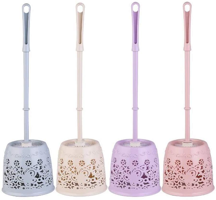 Toilet Brush Plastic Home Toilet Brush Holder Stand Guard Set Bathroom Cleaning Tools Cleaning Brush Long Handle Toilet Brush Toilet Tools (Color : Beige) - color: Beige