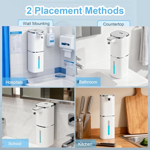 OHIFAST Automatic Liquid Soap Dispenser Touchless, USB Rechargeable Smart Hand Soap Dispenser, 9-Level Adjustable, Physical Button Operation, 13.5oz/400mL Wall Mounted for Bathroom Kitchen Dish Soap - style: LV9-Liquid