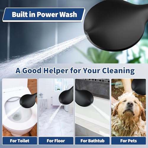 Airlex Shower Head Rain Shower Head with Handheld Spary, High Pressure Rainfall Showerhead and 4 Modes Handheld Shower Heads Built-in Power Wash with 71 Inch Stainless Steel Hose, 10'' Matte Black - color: Matte Black, size: 10 Inch