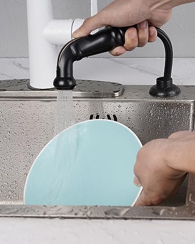Universal Kitchen Faucet Sprayer Attachment/Hose/Holder, Oil Rubbed Bronze | NSF/ANSI/CAN 372 Certified, With 3 Adapters Compatible with Moen/Delta Faucet Sprayer Replacement, Kitchen Sink Side Head - color: Oil Rubbed Bronze, style: Sprayer Head/Hose/Hol