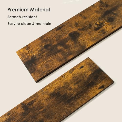 Wall Shelves, 23.6" Long Floating Shelves with Metal Brackets | Wall Mount Book Shelf, Set of 2, Easy Assembly, Max Load 22lbs, Wooden Storage Ledges, Bedroom/Bathroom/Kitchen, Rustic Brown - color: Rustic Brown, size: 23.6 Inch