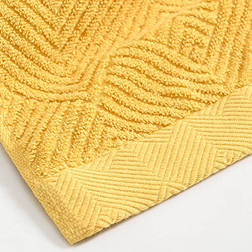 sense gnosis Lime White Hand Towel Set of 2 Super Soft Terry Striped Weave Pattern Ultra Absorbent 100% Cotton Bathroom Hand Towel 13 X 29 Inch, Beige - color: Beige White