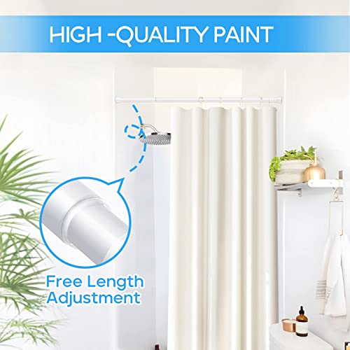 Tension Curtain Rod 1pcs Tension Rods For Windows 28 to 48 Inch | Spring Curtain Rod Adjustable Tension Rod White Tension Curtain Rod of Bathroom Window Curtain Rod Non Slip Tension Rod - color: White, size: 28-48 inch 1pcs