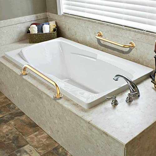 24 Inch Anti Slip Shower Grab Gold, Munzong Bathroom Grab Bar, Knurled Bathroom Balance Bar,Safety Hand Rail Support Handicap Elderly Injury Senior Assist Bath Handle | Heavy Duty Knurled Bathroom Balance Bar Safety Hand Rail Support Handicap Elderly Inju