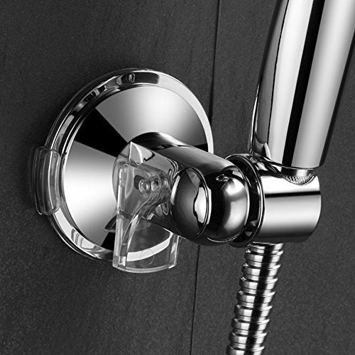 HotelSpa Universal Angle-Adjustable Hand Shower Wall Bracket for Easy Reach/Perfect Angle Fits Any Shower! Patented Push-Lock Provides Superior Suction Power. Self-Adhesive Slide-in Holder Included
