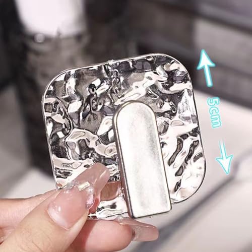 Water Ripple Acrylic Adhesive Hooks, Heavy Duty No Drill Wall Hooks, Waterproof Rustproof Sticky Hooks for Hanging Towel, Robe, Coat, Hat, Kitchen Bathroom Door Organizer, 4-Pack
