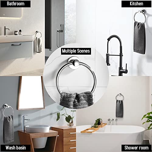 BGL Towel Ring for Bathroom, 2 Pack Stainless Steel 304 Polished Chrome Plated Wall Mount Towel Holders - color: Polished Chrome(2pack)
