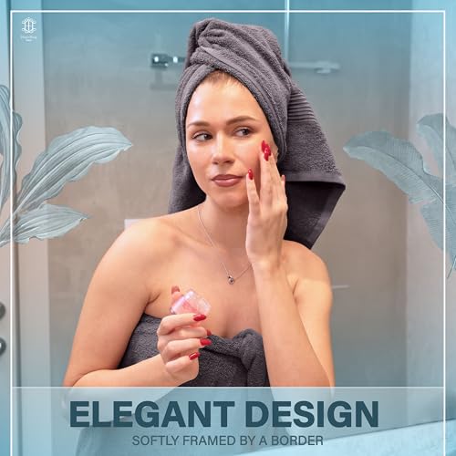 Luxe 2-Piece Bath Towel Set – Large Soft Cotton Towels, Absorbent, Durable & Skin-Friendly, Machine Washable, 27 x 54 in (Dark Grey) - color: Dark Grey