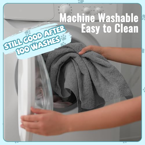 Puomue Microfiber Dog Towels for Drying Dogs, Super Absorbent and Soft Pet Grooming Towel, 40 Inch X 23.6 Inch, Perfect Dog Shower & Bath Supplies for Large, Medium or Small Dogs, Grey - size: 40 Inch X 23.6 Inch - 1 Pack