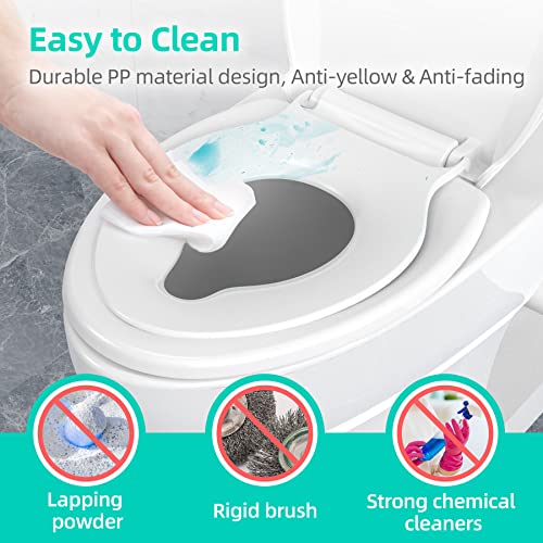 Elongated Toilet Seat with Built-in Potty Training Seat for Toddlers& Adults, Slow Close, Never Loosen, Heavy Duty, Ergonomic, Space Saving Toddler Toilet Seat(Elongated 18.5", Oval) - size: 18.6 x 14.2 x 2.5