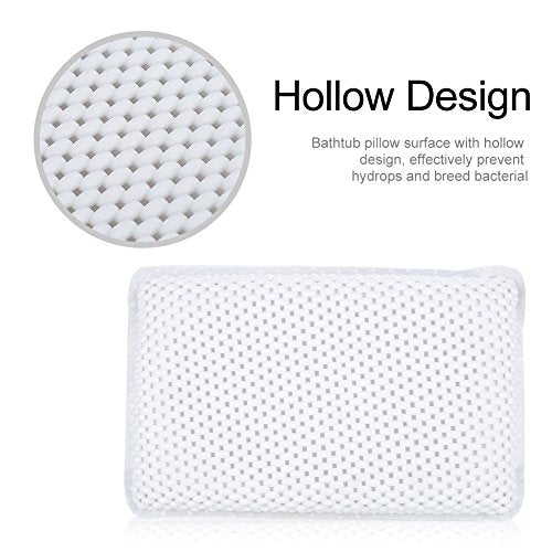 Yosoo Health Gear Spa Bath Pillow, Cushioned Bathtub Pillow with Suction Cups, PVC Bath and Spa Head Rest, White, Neck/Back Support