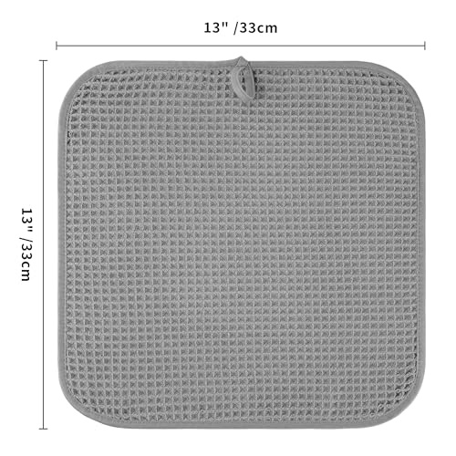MICROFI Microfiber Waffle Face Towels, 2 Pieces, Soft, Absorbent, Fast Drying, Lint Free 430 GSM (Gray) - color: Gray