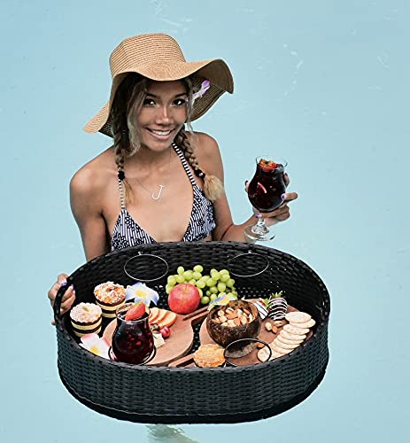 Deluxe Floating Tray for Pool - Floating Pool Tray - Stylish Breakfast Tray on the Water - Floating Bar for Pool