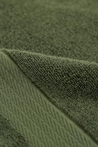 Ozdilek 6-Piece Bath Towel Set, 2 Bath, 2 Hand, 2 Wash, 100% Cotton Turkish Towels, 2 Bath Towels (30x60/550 GSM), 2 Hand Towels (16x30/575 GSM), 2 Washcloths (13x13/600 GSM) (Fern Green) - color: Fern Green