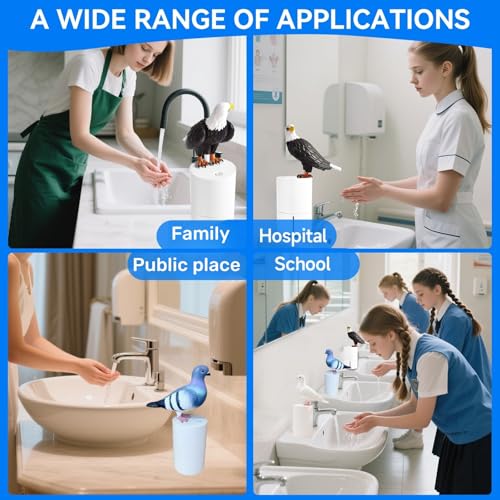 Peace Bird Foam Soap Dispenser-Pigeon and Bald Eagle Shaped Foam Hand Washer, Suitable for Kitchen and Bathroom, Automatic Liquid Soap Dispenser, Touchless Battery Powered Hand Washer (Pigeon (Gray)) - color: Pigeon (Gray)