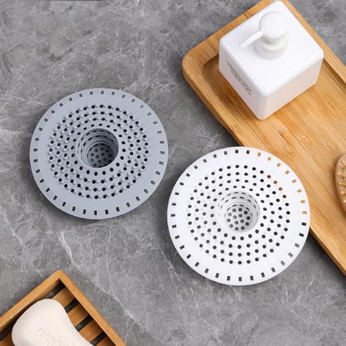 Grey Drain Hair Catcher Shower Drain Cover Hair Catcher Bathtub Drain Hair Catcher Silicone Tub Hair Catcher Drain Protector - color: Gray