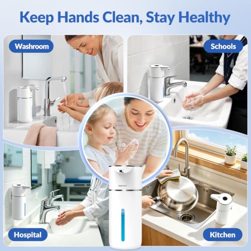 Automatic Liquid Soap Dispenser Touchless,6-Level Adjustable,USB Rechargeable Smart Soap Dispenser,16.9oz/500mL Compatible with Thick Thin Dish/Hand Soap for Bathroom Accessories Kitchen Sink-White - color: White