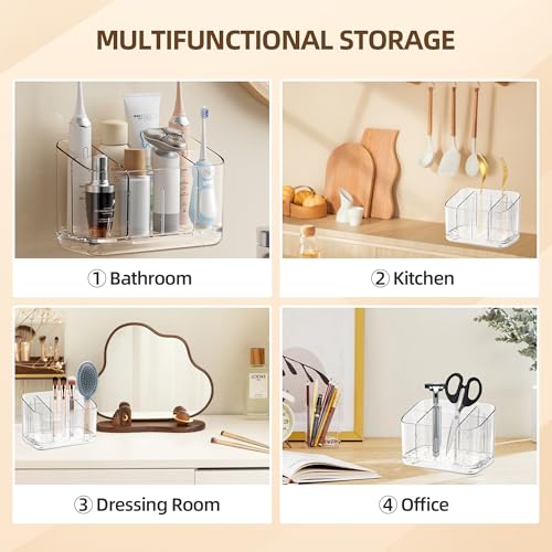Wall Mounted Toothbrush Holder with Drainage, Large Detachable Toothbrush | and Toothpaste Holder with Divider for Bathroom, Anti-Slip Electric Tooth Brush Holder Set, Bathroom Accessory - Clear - size: Large