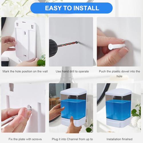 Soap Dispenser Wall Mount, 33.8oz/1000ml Commercial Manual Soap Dispenser Wall Mounted for Bathroom Kitchen Hotel, Liquid Containers Shampoo Plastic | Shower Room Dispenser Soap Pump, Visual Window, Easy Soap Replacement - color: 1000ml