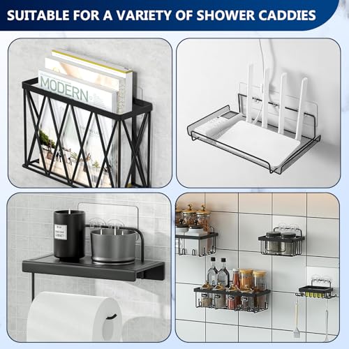6 Pack Shower Caddy Adhesive Replacement, Clear Adhesive Hooks | Waterproof Clear Shower Hooks in 1-Hook and 3-Hook Styles for Shower Caddies, Shelves, Soap Holders and Kitchen Racks. - color: Clear 1 hooks & 3 hooks-6Pack