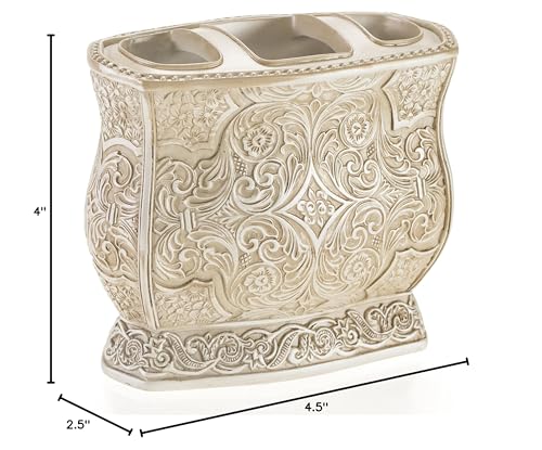 Creative Scents Victoria Beige Toothbrush and Toothpaste Holder for Bathroom - style: Toothbrush Holder