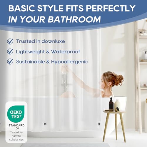 downluxe Clear Shower Curtain Liner with Magnets, Clear Shower Liner, 72" W x 84" L Lightweight Shower Curtains for Bathroom - color: Clear, size: 72"W x 84"L (Pack of 1)