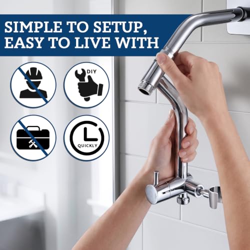 G-Promise 12 Inch All Metal Rain Shower Head with Handheld Spray (Chrome) | Full Body Coverage, Pause Mode Diverter, Power Wash Mode Handheld, Suits Every Height, Easy to Install, Modern Bath Upgrade - color: Chrome, size: 12 Inches