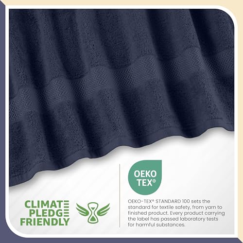 Martex 6-Piece 100% Ringspun Cotton Towel Set, Dark Blue | Quick Dry, Super Absorbent & Soft, Lightweight, 2 Bath, 2 Hand, 2 Wash Cloths - color: Dark Blue