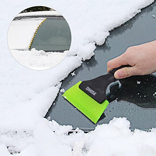 FOSHIO Squeegee Scraper Shower Mirror Glass Wiper Window Cleaner with 1 Extra Rubber Blade Non-Slip Handle for Auto Window Tint Tool Home - color: With Extra Blue Blade