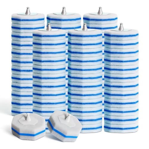 60pcs Disposable Toilet Brush Refill Pads, Replacement Brush Heads, Toilet Cleaner Refills,Disposable Wand Heads,Bathroom Cleaning,Toilet Cleaning Scrubbers Compatible with Most Toilet Brushes - style: 60 refflls(Without handle)