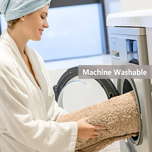 VANZAVANZU 2-Piece Non-Slip Bath Mat Set - Machine Washable Microfiber Shaggy Thick Rugs (16"x24", Beige) - color: Beige, size: 16"x24" Plus 16"x24"