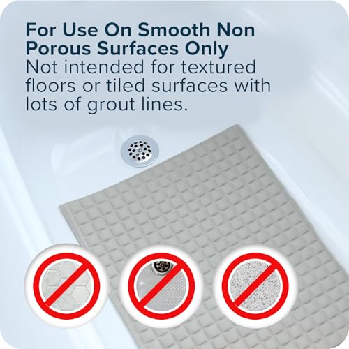 SlipX Solutions Pillow Top Soft Padded Non Slip Bathtub Mat, 27x15.5, Gray | Soft Anti Slip Bath Tub And Shower Mat, 700 Air-Filled Pillows, Strong Suction Cups, Extra Comfort Underfoot - color: Gray