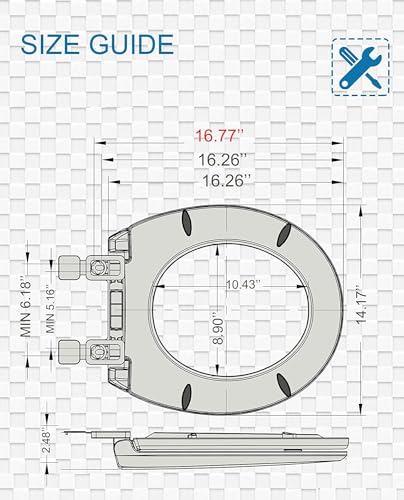 JINGZE Round Toilet Seat with Slow Close Standard Toilet Seat,Quiet Toilet Cover Seat Toilet Lid Durable Refused to Loosen Easy to Install & Clean,White - color: White, size: Round 16.5inch without Baby Seat