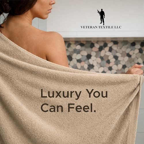 Veteran Textile LLC- 6 Pieces - Turkish Cotton - Luxury Towel Set for Bathroom & Kitchen, 2 Bath Towels, 2 Hand Towels & 2 WashCloths *Valued $79.99* (Oxford Tan) - color: Oxford Tan