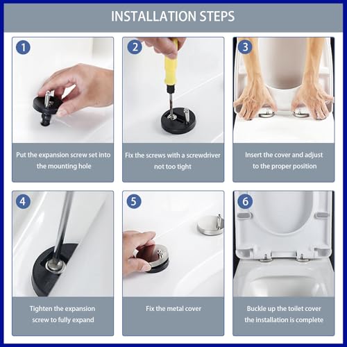 Quick Release Toilet Seat with Simple Top Fixing, Adjustable 360° Hinges - Standard WC Loo Seat