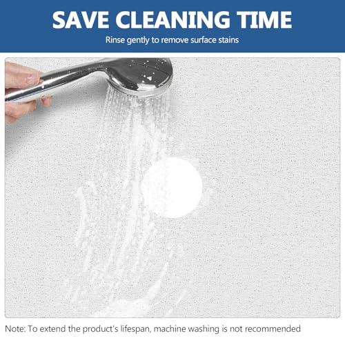 Shower Mat Non Slip 32 x 24 inch: Loofah Anti Slip Shower Mat,Non Slip Bathtub Mat for Inside Shower,Quick Drying Shower stall mat with Drain Hole in Middle,for Shower,Bathroom and Wet Areas - color: White