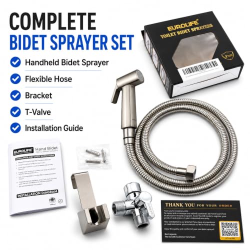 Handheld Bidet Sprayer for Toilet, Lockable Push Button, High Pressure Bathroom Sprayer, Cloth Diaper & Personal Hygiene Sprayer, Tank Mount No-Drill Install, Stainless Hose Set, Niken Color - color: Niken