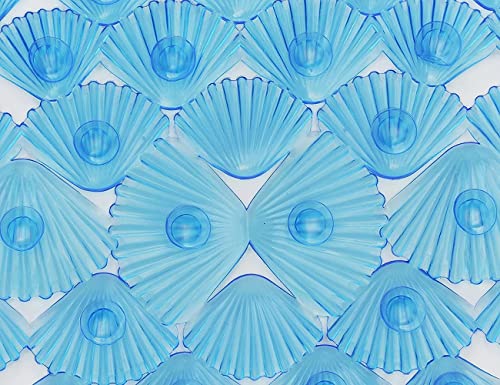 Linfevisi Bathtub Mat Non Slip, Oval Bath Mat for Tub with Suction Cups and Drain Holes, Machine Washable Tub Shower Mats for Bathroom 27 x 15 Inches, Phthalate Latex Free (Blue) - color: Blue
