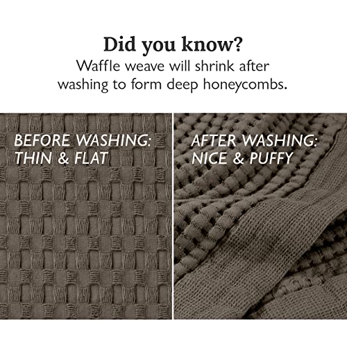 GILDEN TREE Waffle Towel Set Quick Dry Thin | 2 Bath Towels | 2 Hand Towels | 2 Washcloths, Modern Style (Stone) - color: Stone, size: Bath Towel Set