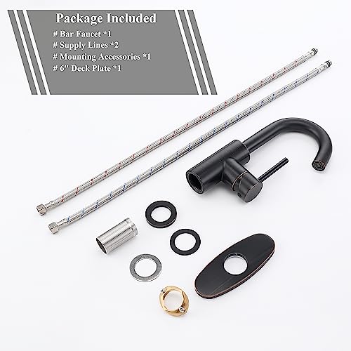 Wet Bar Sink Faucet, Lead-Free Single Handle Prep Sink Faucet, Stainless Steel Single Hole Bathroom Vanity Faucet, Oil Rubbed Bronze JU1100-ORB - color: Oil Rubbed Bronze