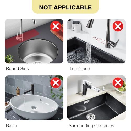 Faucet Mat for Kitchen Sink – Adjustable Silicone Sink Splash Guard with Fast Drying Properties , Perfect for Bathroom, Laundry & Bar, Durable Kitchen Sink Accessories Green